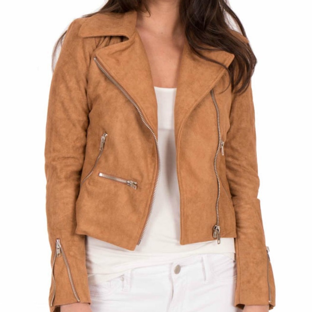 Faux Suede Oliveaceous Jacket